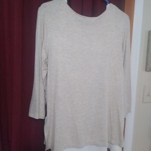 Tan and White blouse with ties